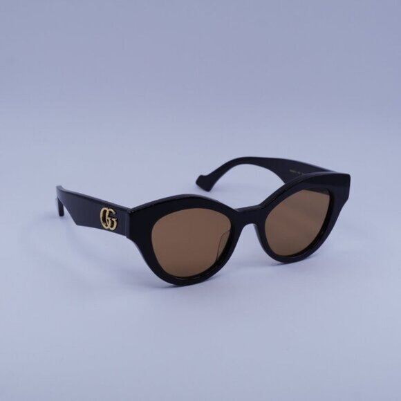 Gucci GG0957S 003 Sunglasses Black Cat Eye Frame, Brown Lenses main image 8